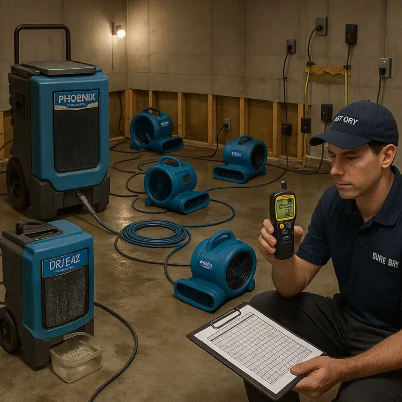 Structural Drying and Dehumidification process in Forks, WA
